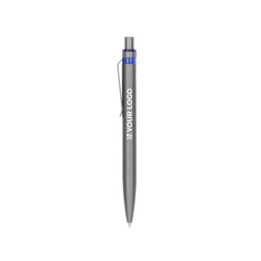 Kuli aus recyceltem Aluminium mit farbigem Detail, blaue Tinte Ansicht mit Druckbereich