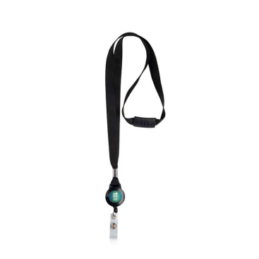 Polyester-Lanyard mit ausziehbarem Kartenhalter Ansicht mit Druckbereich