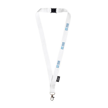 Lanyard aus RPET mit Sicherheitsverschluss und Metallkarabiner, 3 cm Ansicht mit Druckbereich