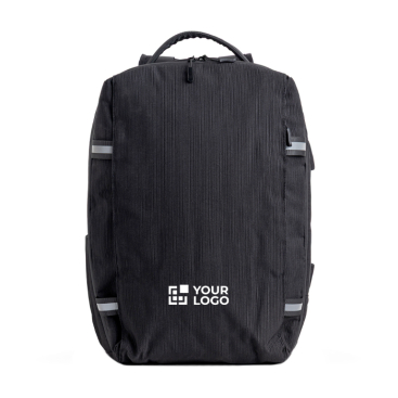 Bambus-Jacquard-Rucksack mit wasserfesten Reißverschlüssen, 15,6''