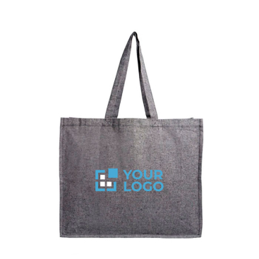 Recycelte Baumwolltasche mit seitlicher Falte, 190 g/m2 Ansicht mit Druckbereich