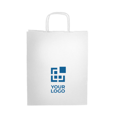Kraftpapiertasche mit Griffen, ideal zum Einkaufen, 90 g/m2 Ansicht mit Druckbereich
