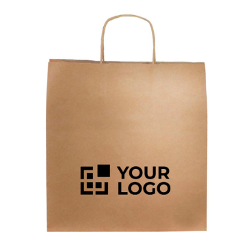 Umweltfreundliche Tasche aus Kraftpapier für Geschenke, 115 g/m2 Ansicht mit Druckbereich