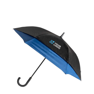 Automatischer Pongee-Regenschirm mit farbigem Innenfutter, Ø 132 Ansicht mit Druckbereich