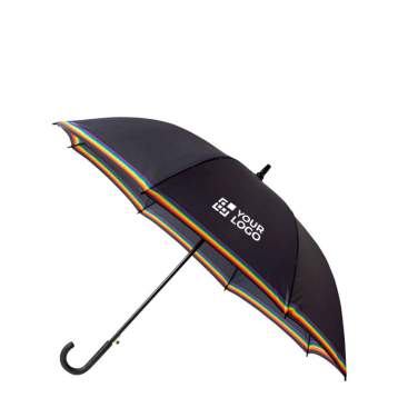 Automatik-Pongee-Regenschirm mit Regenbogen und 8 Paneelen, Ø 120 Ansicht mit Druckbereich