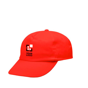 Kappe aus Baumwolle und Polyester mit Klettverschluss, 125 g/m2 Ansicht mit Druckbereich