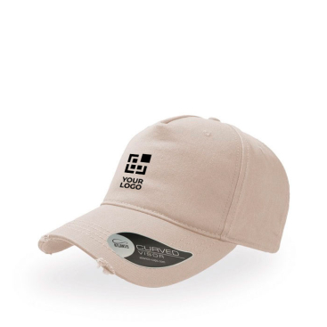 Baseballkappe aus Baumwoll-Twill mit Metallösen, 250 g/m² Ansicht mit Druckbereich