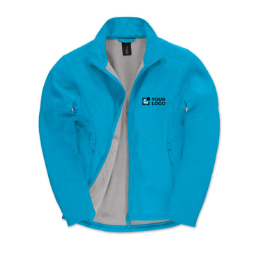 Herren-Softshelljacke aus Polyester-Stretch, 300 g/m2, B&C Ansicht mit Druckbereich