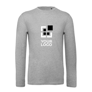 Langärmliges Herren-T-Shirt aus Bio-Baumwolle, B&C Ansicht mit Druckbereich