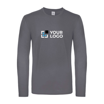Langärmliges Herren-T-Shirt aus Baumwolle, 145 g/m2, B&C Ansicht mit Druckbereich