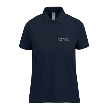 Basic-Baumwollpoloshirt für Damen mit kurzen Ärmeln, 210 g/m2, B&C Ansicht mit Druckbereich