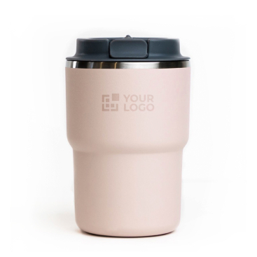 Doppelwandiges To Go Kaffeebecher mit Asobu-Technologie, 355 ml Ansicht mit Druckbereich