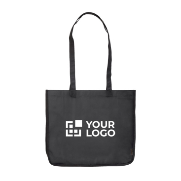 Bunte laminierte Vliesstofftasche mit weißen Seiten Ansicht mit Druckbereich