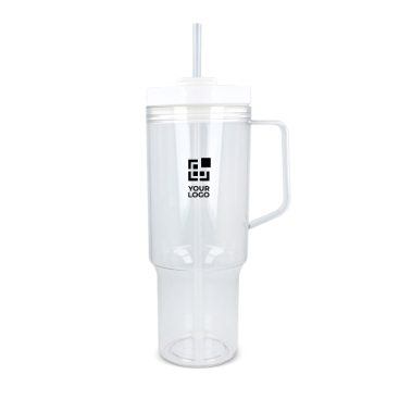 Thermobecher 1 l mit Griff und Strohhalm, dicht