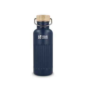 Isolierflasche mit Bambusdeckel und Henkel, 500 ml