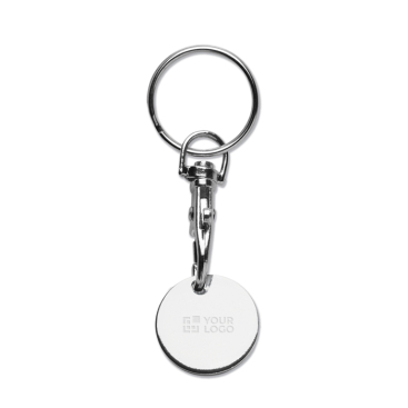 Runder Metall-Schlüsselanhänger mit Einkaufswagenchip