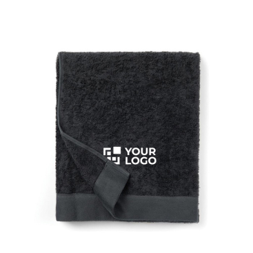 Handtuchset aus Baumwolle und Tencel, 90 x 150 cm mit Logo Farbe Beige