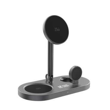 Umweltfreundliches magnetisches 3-in-1 kabelloses Schreibtisch-Ladegerät 25 W