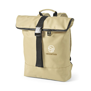 Rucksack bedrucken Rucksack aus recyceltem Leder mit Aufdruck